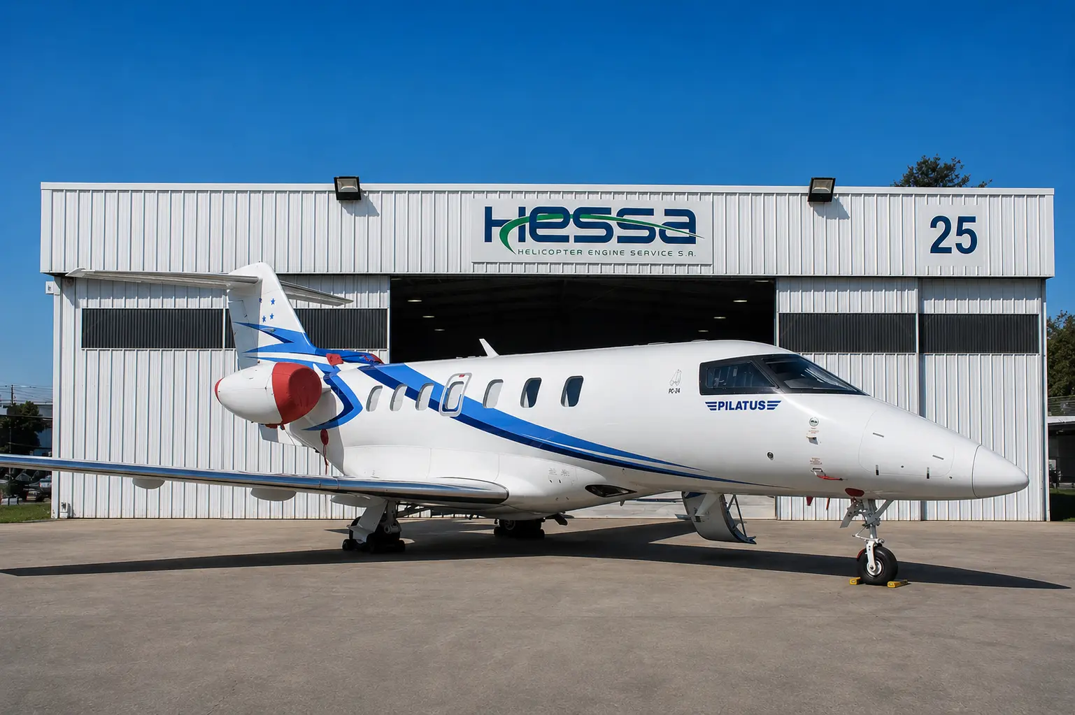 Aeronave Pilatus asociada a capacidades complementarias de Hessa e Indaer